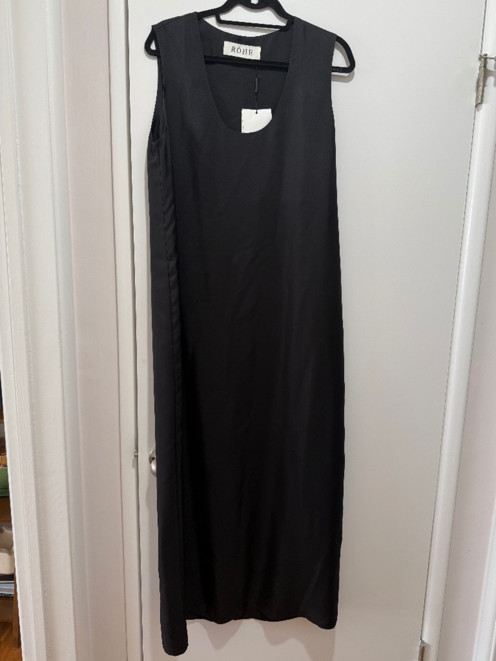 Rohe Silk Black Scoop Neck Maxi Dress